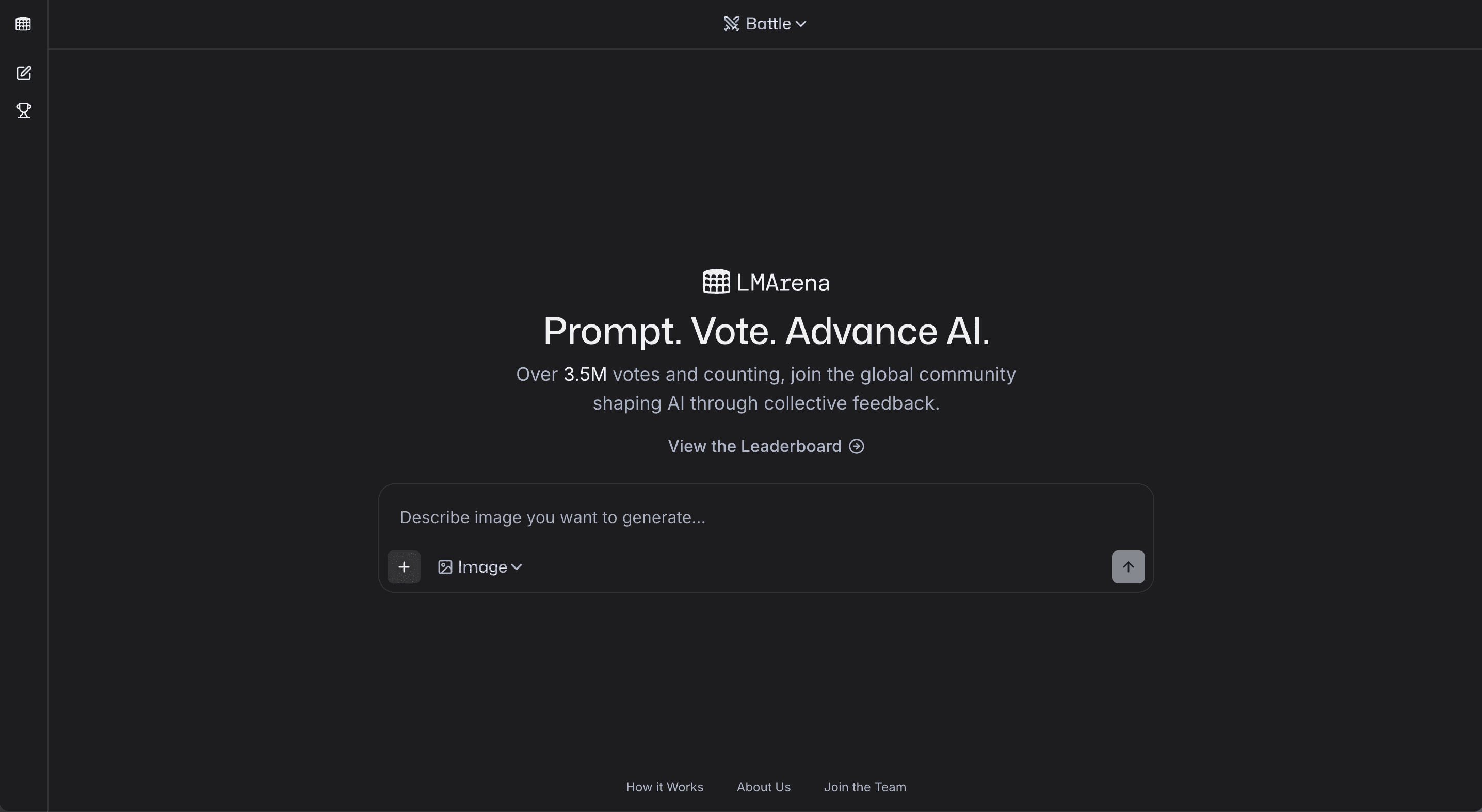 Screenshot of LMArena