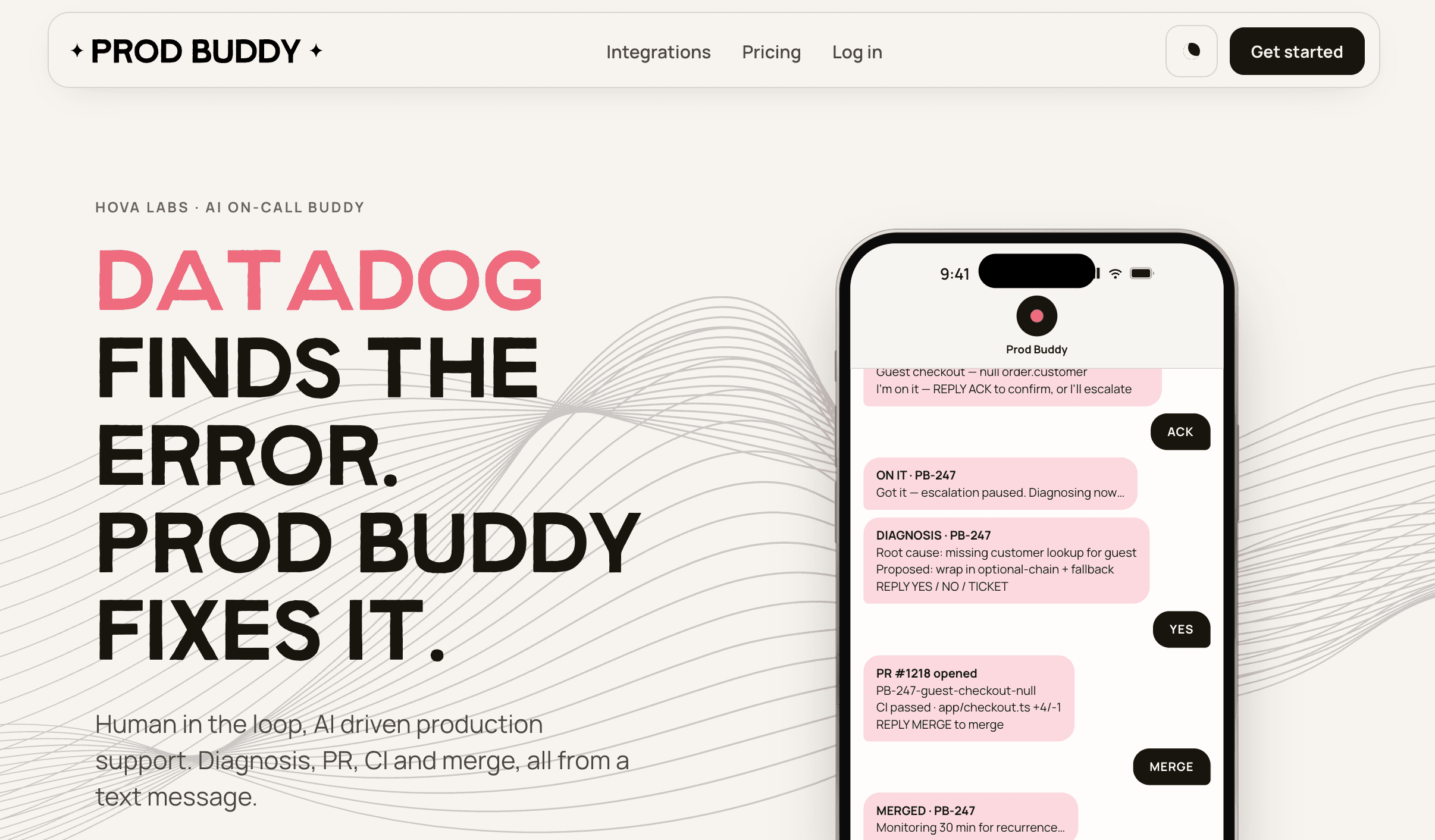 Prod Buddy landing page screenshot