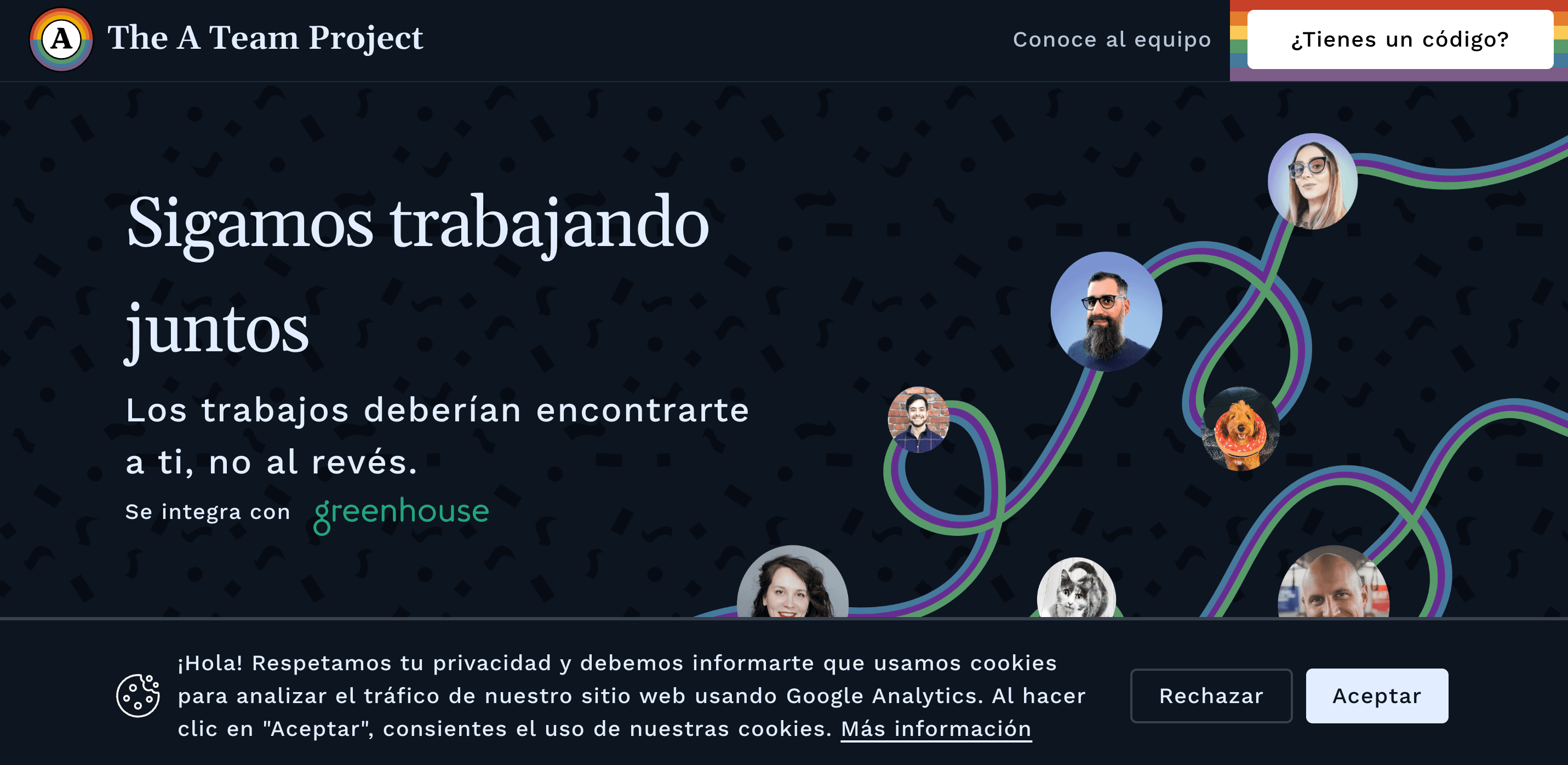 The A Team Project light home page in Spanish