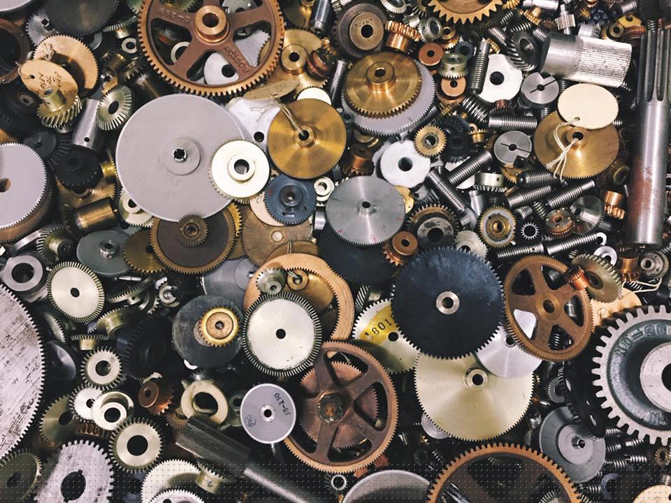 A drawer full of gears