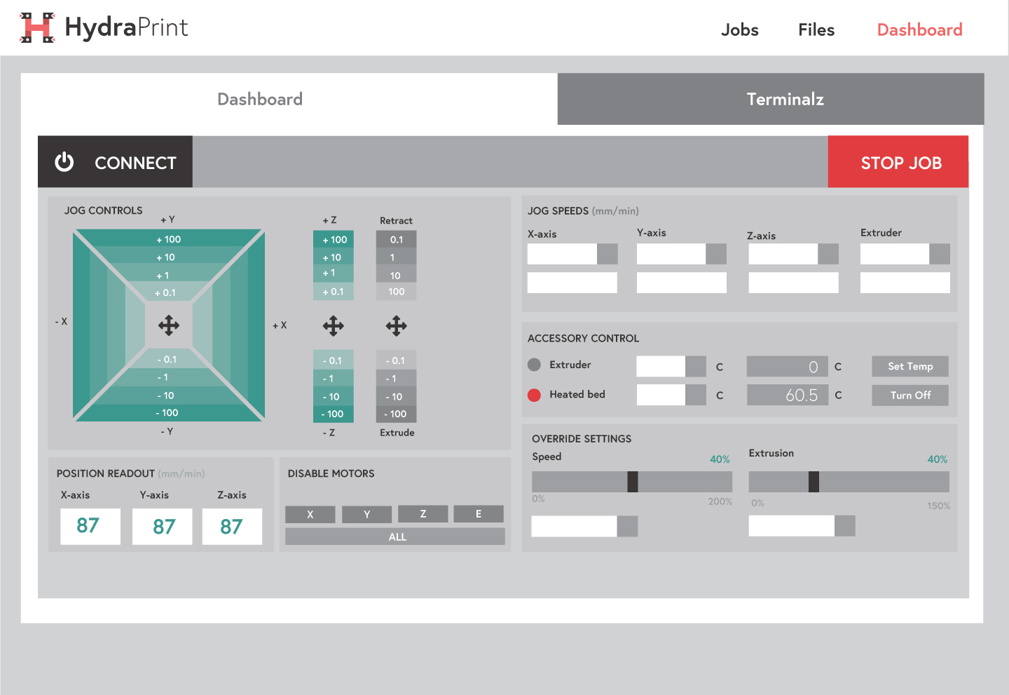 Hydraprint Dashboard