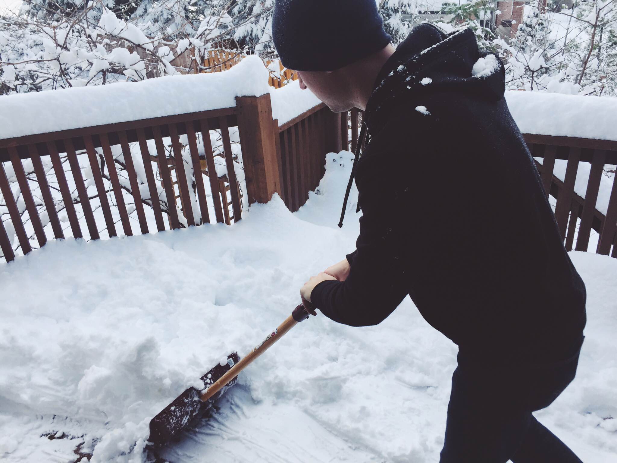 Matt shoveling